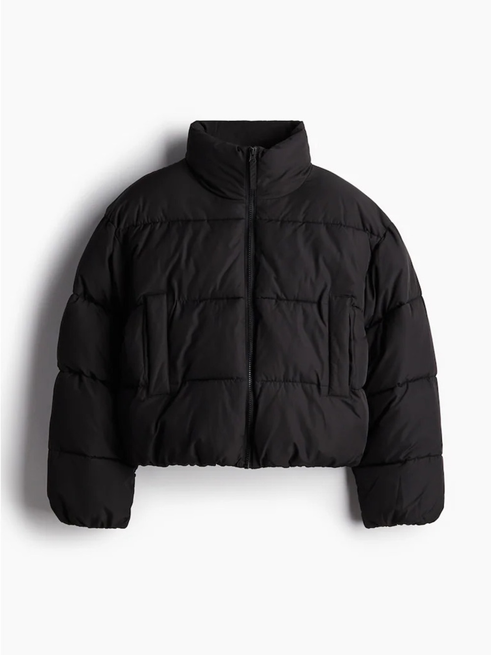 Divided Black Cropped Puffer Jacket
